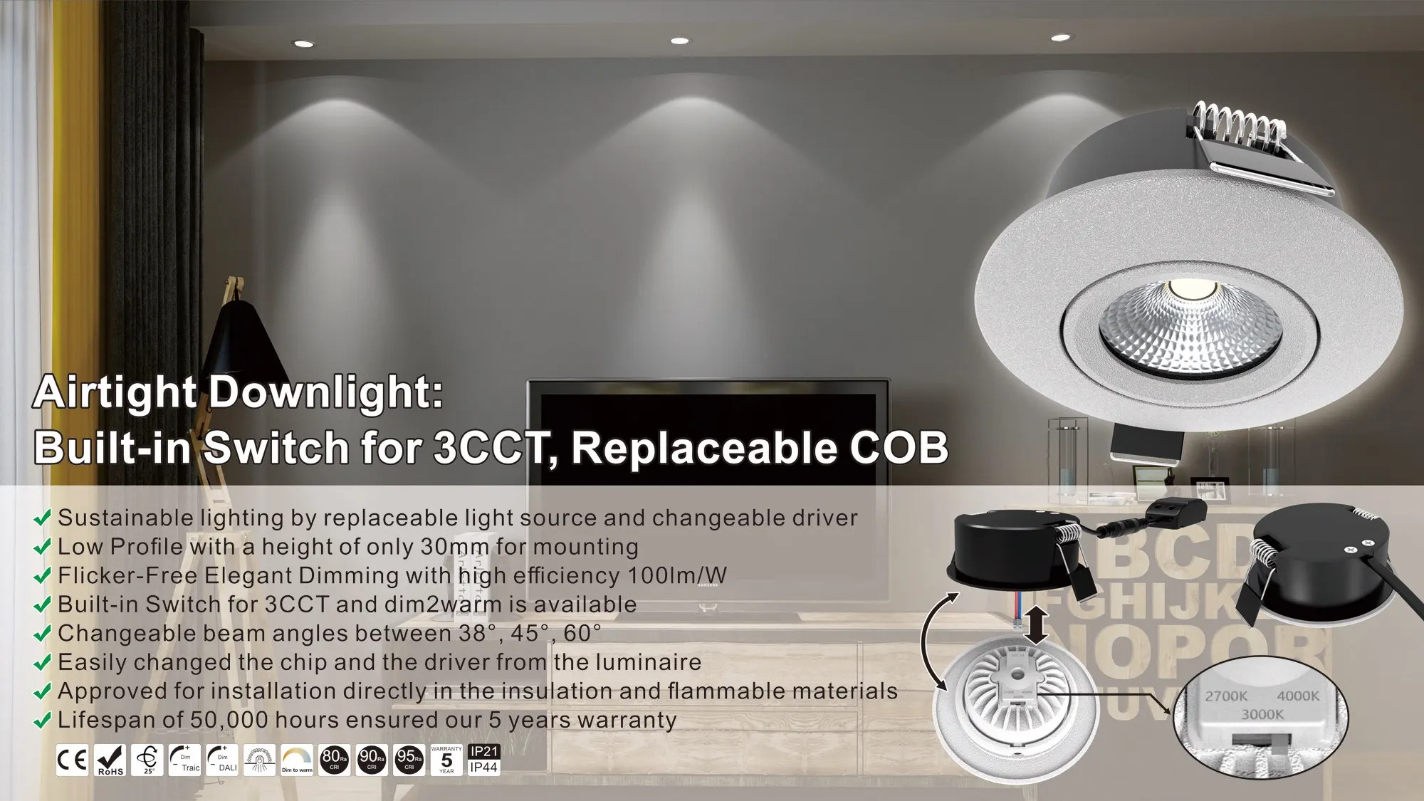 LED downlight RSRD1T7R-IC